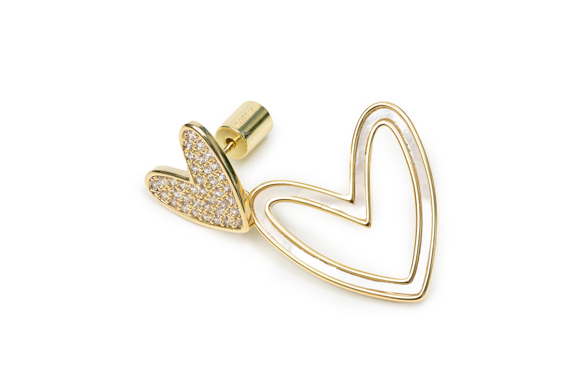 Heart on Heart Drop Earrings - Golden Drop Earings for Women