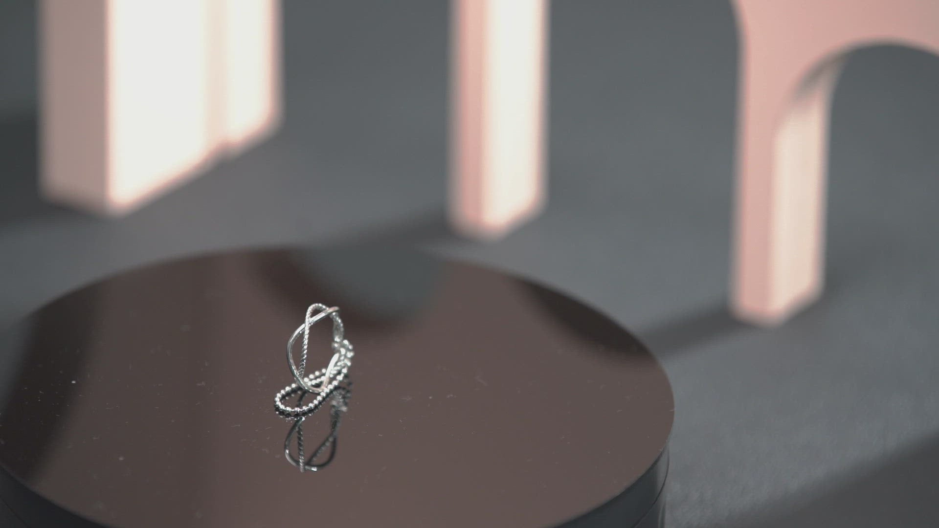 X Ring with Chain - Silver Ring for Women 