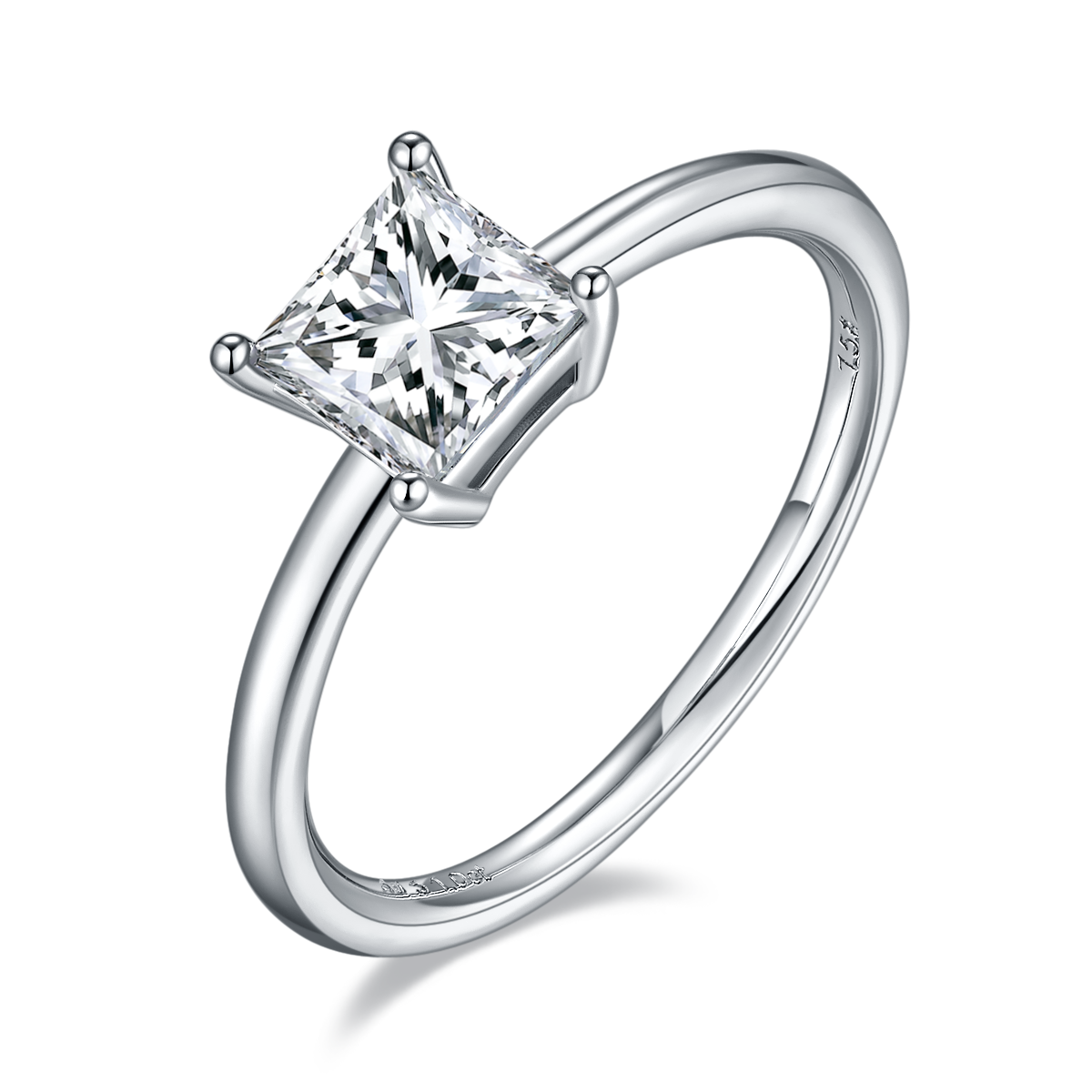Moissanite Princess Cut Ring for Women