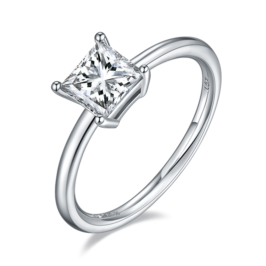 Moissanite Princess Cut Ring for Women