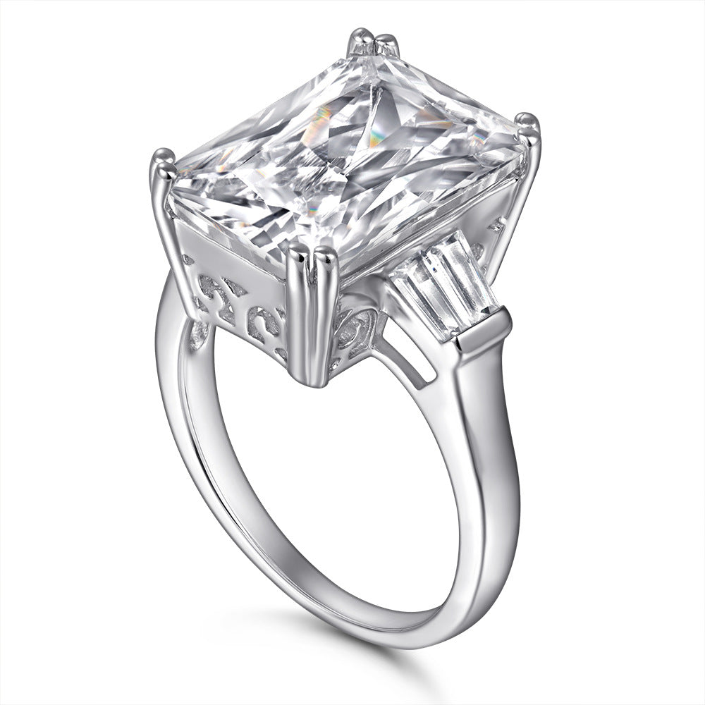 Radiant Cut Zircon Silver Ring