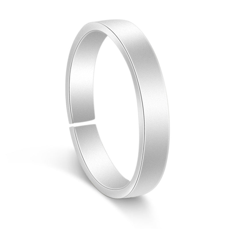 Simple Openning Silver Couple Ring