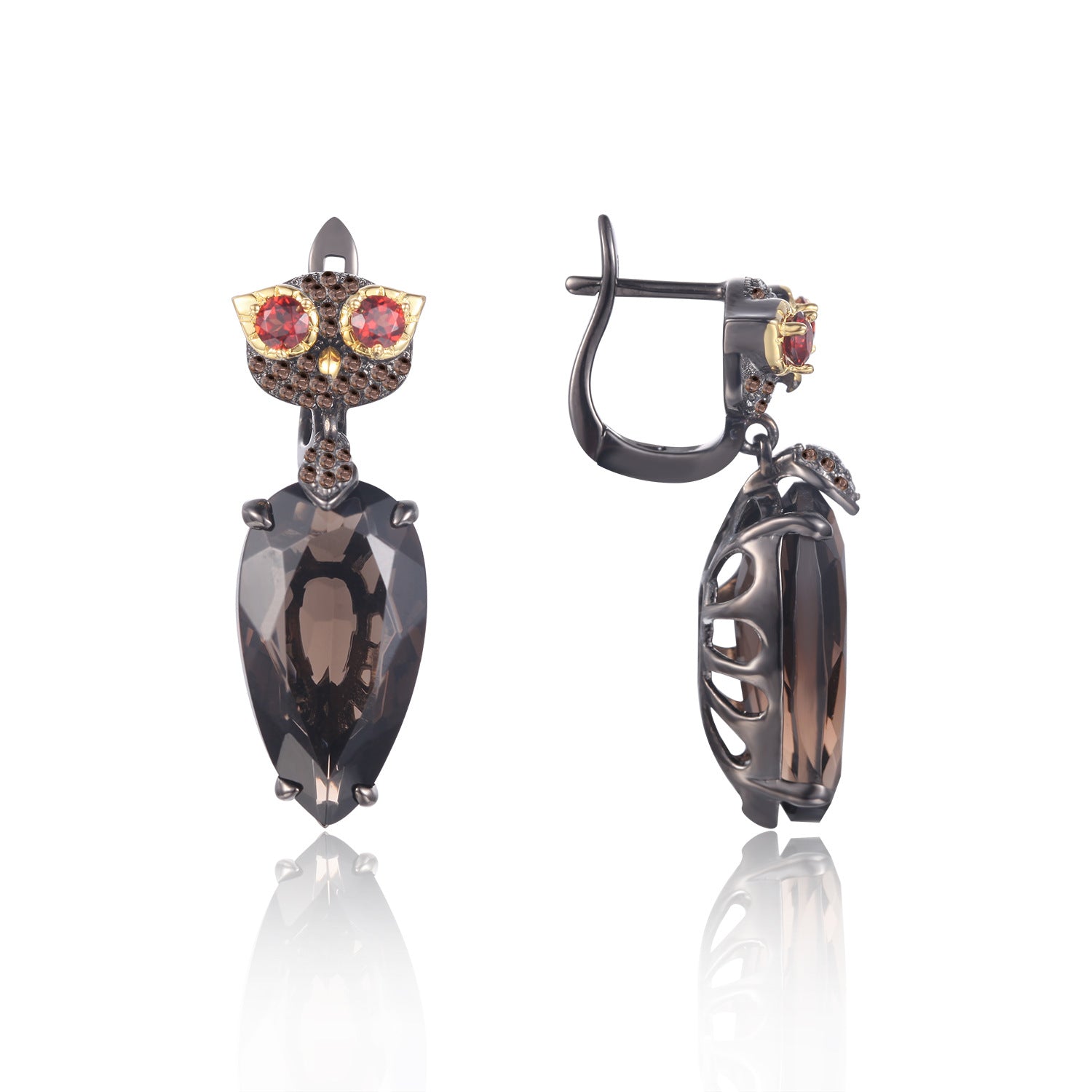 Crystal Owl Silver Studs for Women