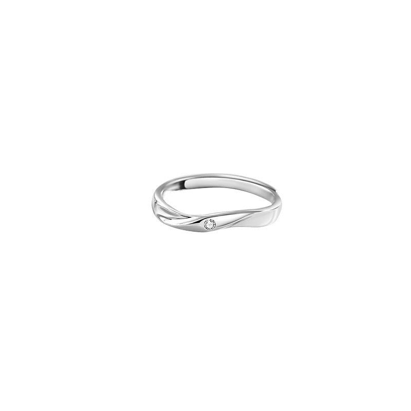 Twist Silver Couple Ring