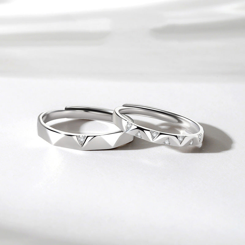 Zircon Star Silver Couple Ring for Women