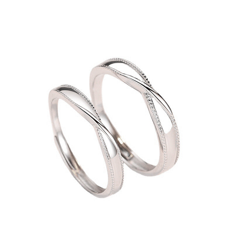 Interwoven Love Silver Couple Ring for Women