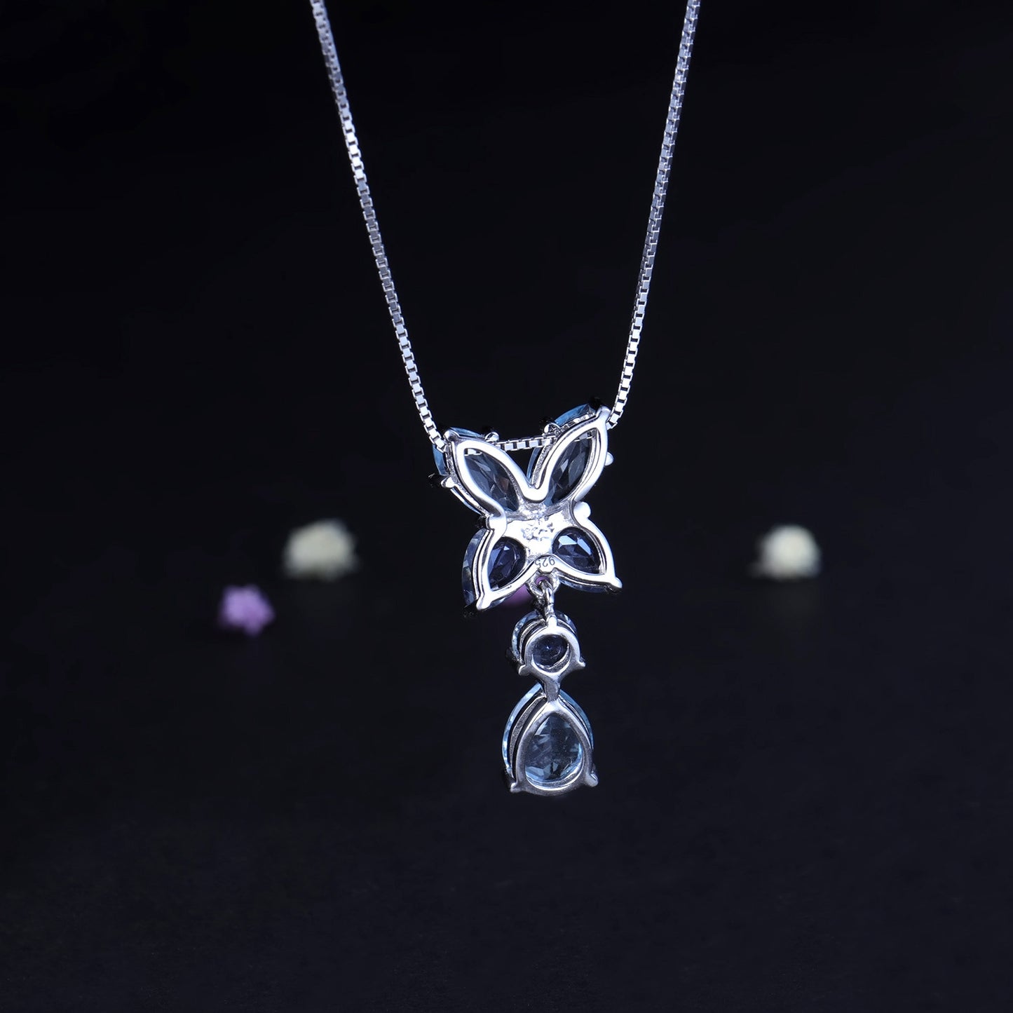 Premium Natural Topaz Creative design Pendant Sterling Silver Necklace for Women