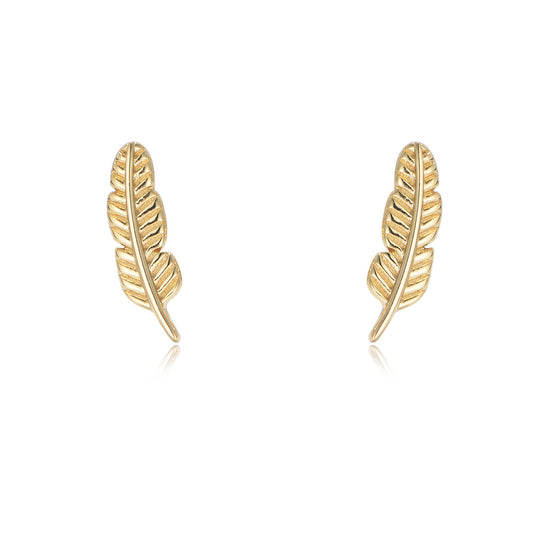 Mini Feather Silver Studs Earrings for Women