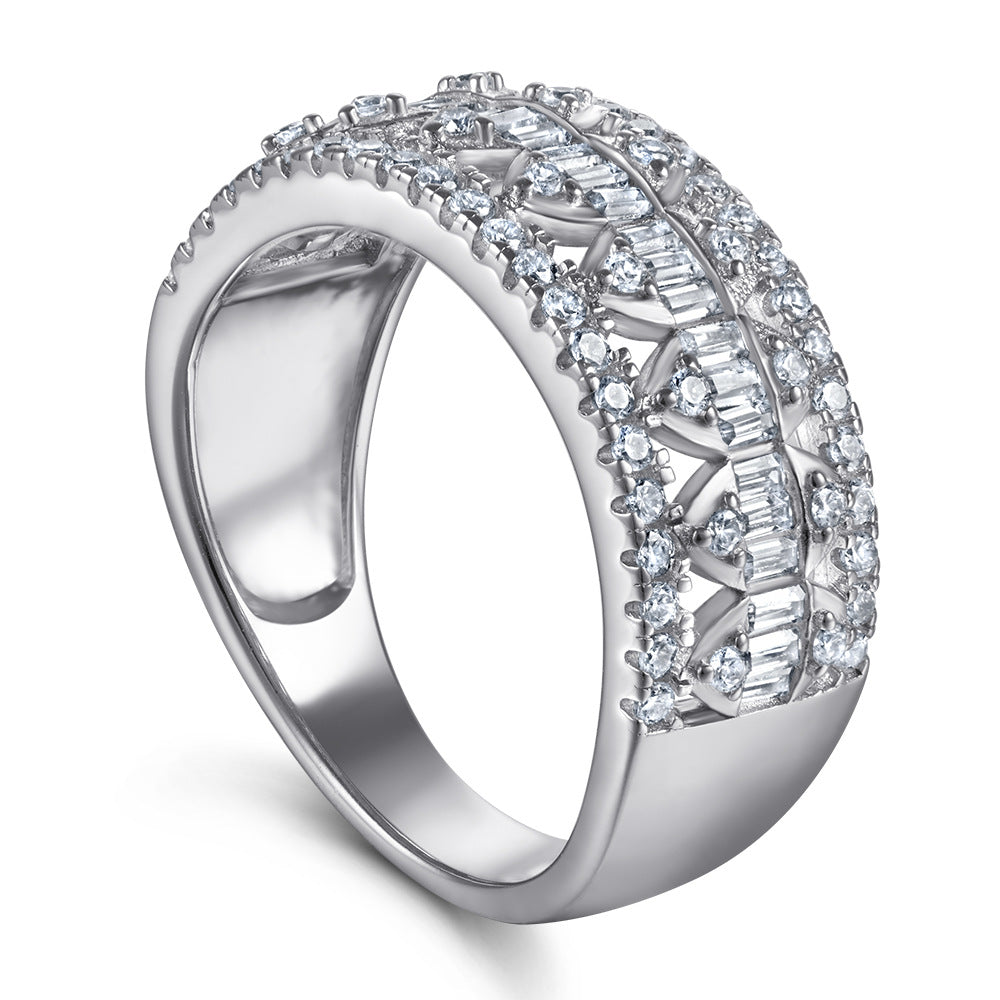 Exaggerated Marquise Shape with Zircon Silver Ring for Women
