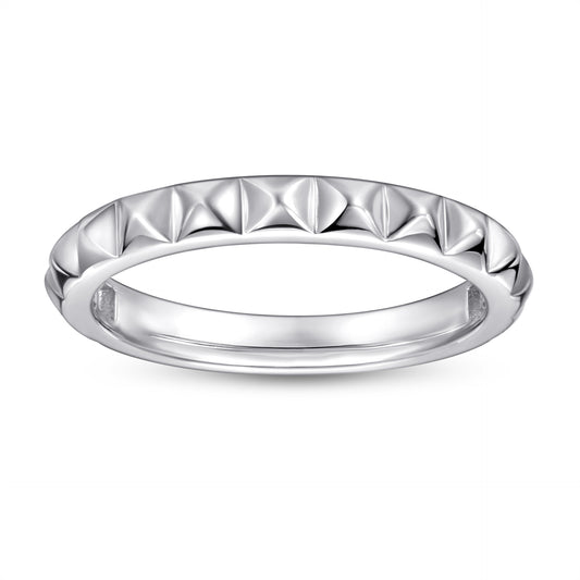Three-dimensional Triangle Silver Ring