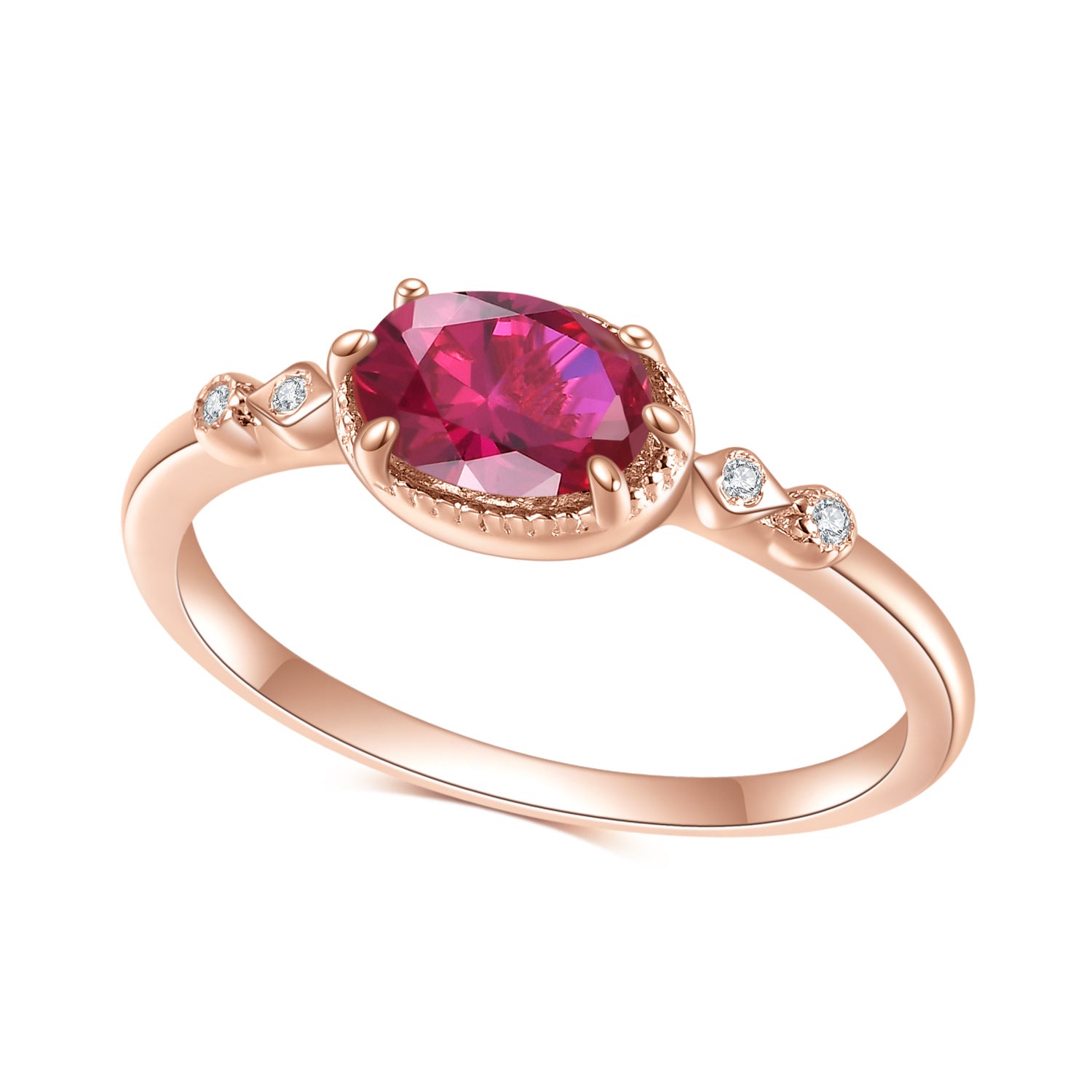 Luxury S925 Silver Inlaid Red Corundum Ring for Women