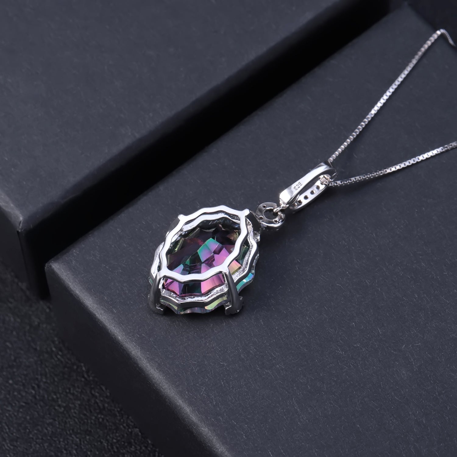 Crystal Pendant Silver Necklace for Women