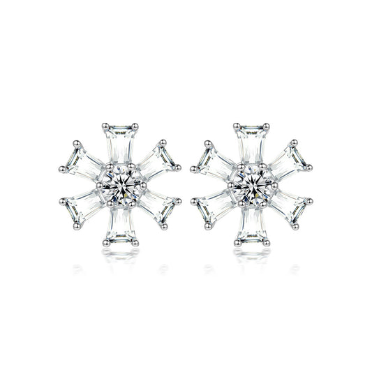 Zircon Rudder Silver Studs Earrings for Women