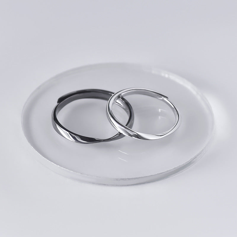 Mobius Series Silver Couple Ring for Women