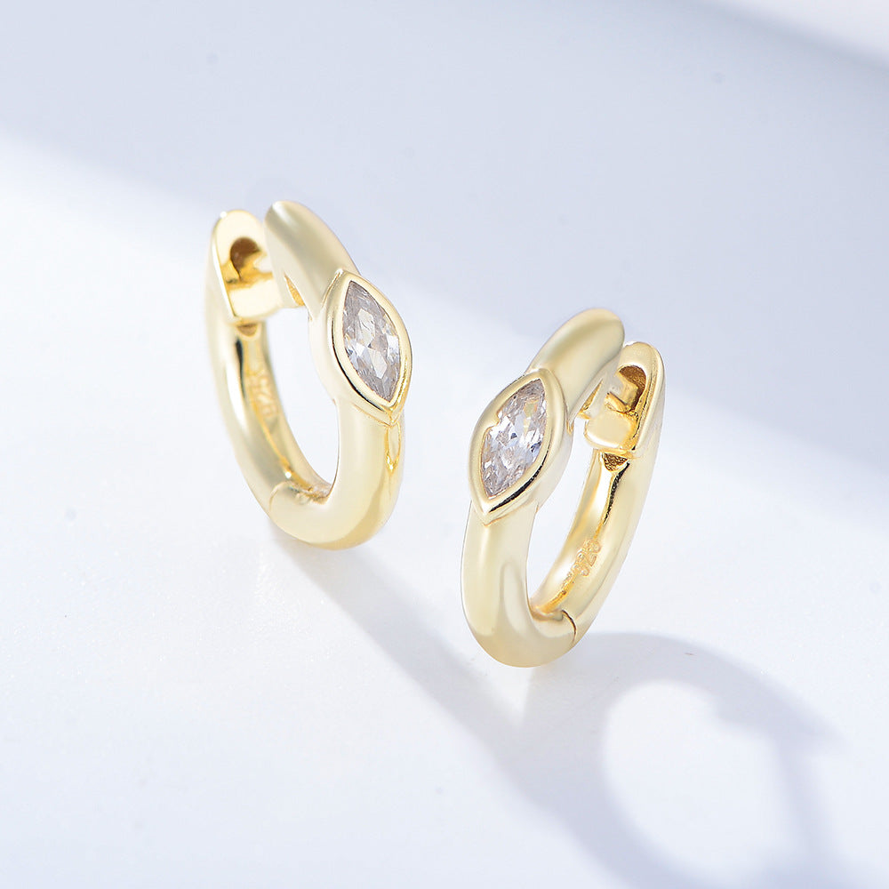 Marquise Zircon Sterling Silver Studs Earrings for Women