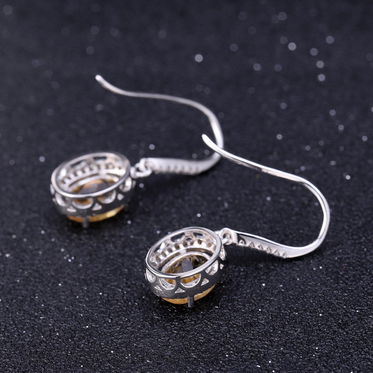 European Retro Oval Shape Silver Drop Earrings for Women