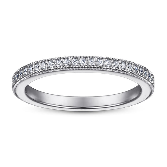 Full Zircon Eternity Silver Ring for Women