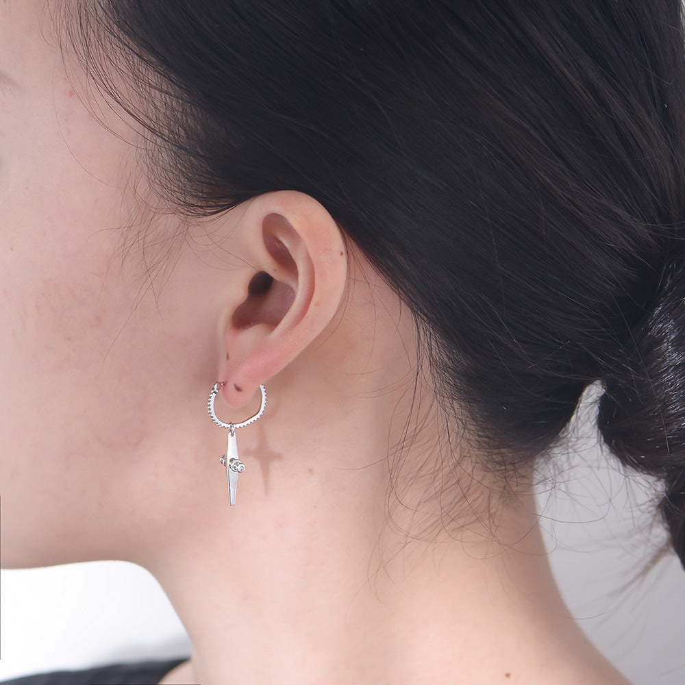 Cross Silver Drop Earrings for Women