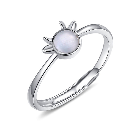 Oval Opal Stone Little Deer Silver Ring for Women