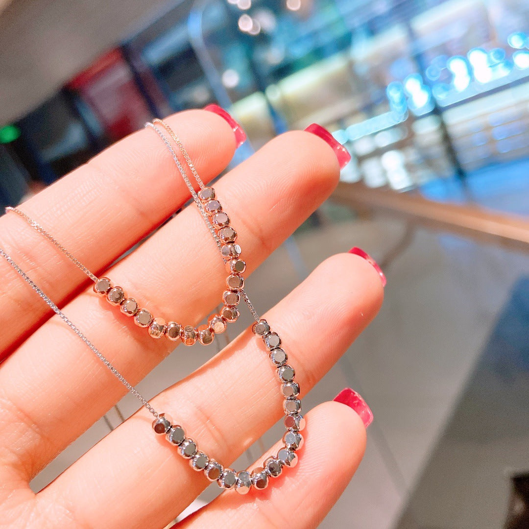 Beading Lucky Bean Silver Necklace for Women