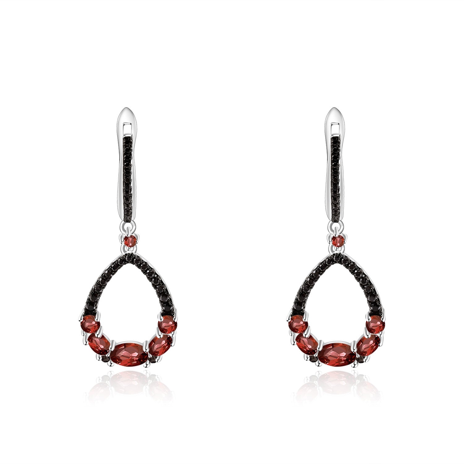 Natural Colourful Gemstones Silver Drop Earrings for Women