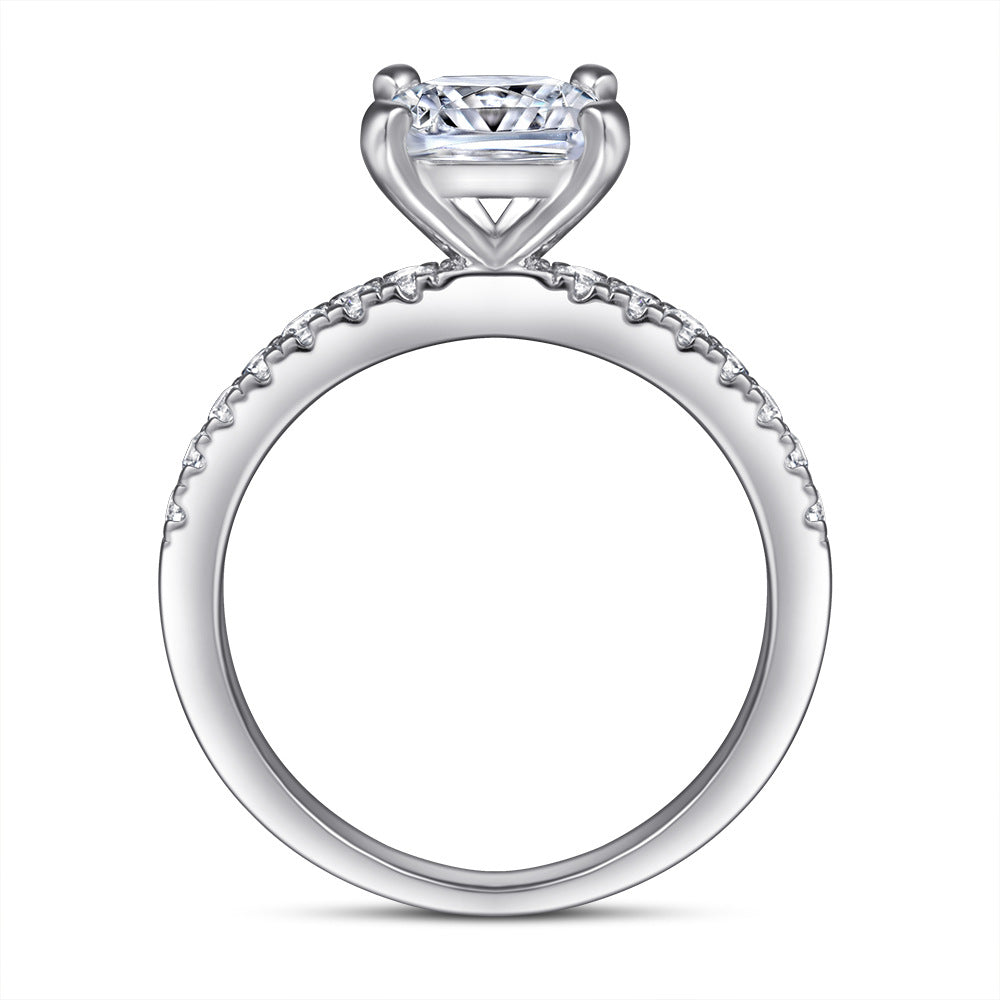 (1.0CT) Princess Cut zircon Solitaire silver ring for women