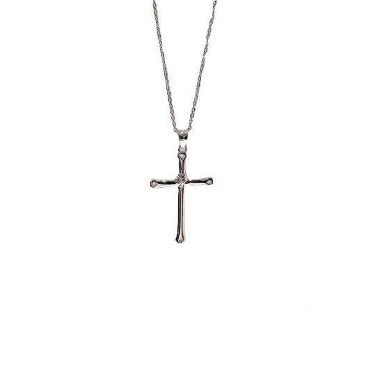 Simple Cross Pendant Silver Necklace for Women