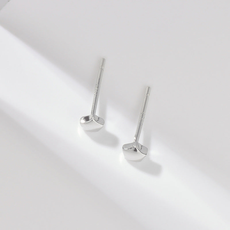 Polished Little Star Silver Stud Earrings for Women