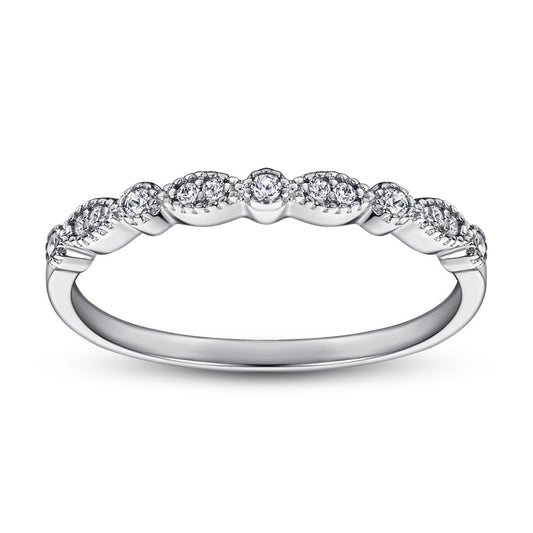 Marquise and Round Zircon Silver Ring for Women