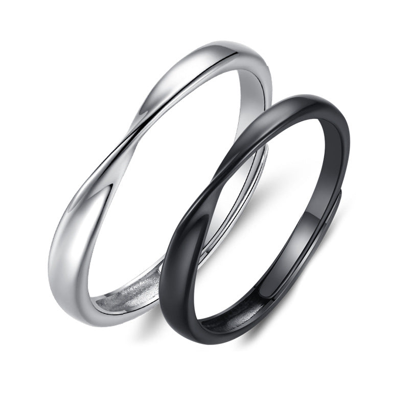 Mobius Series Silver Couple Ring for Women
