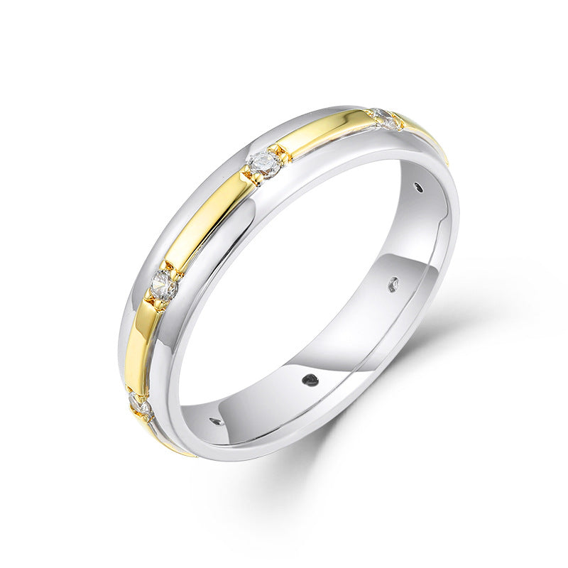 Two Colours with Zircon Silver Ring