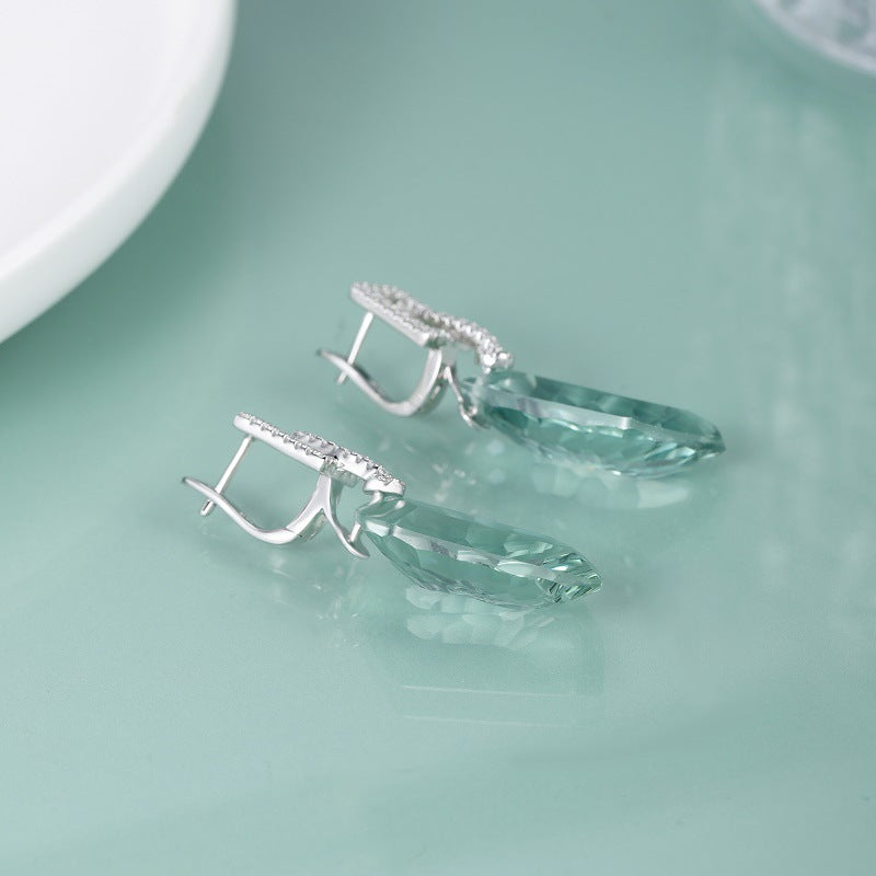 Crystal Special-shaped Silver Drop Earrings for Women