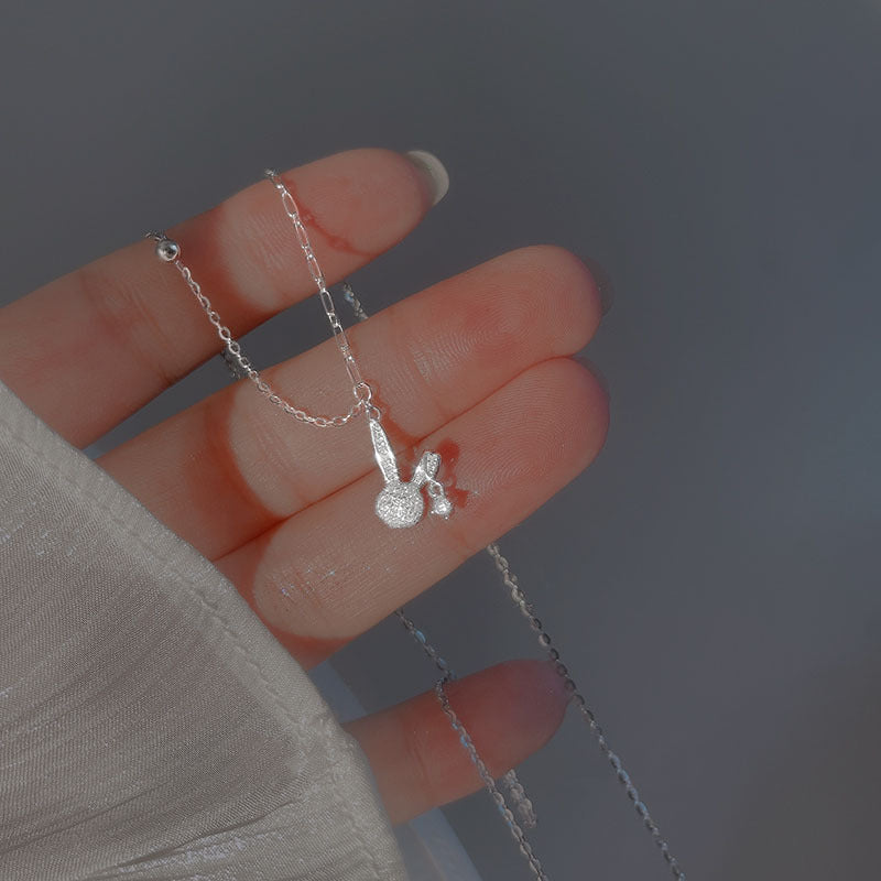 Little Bunny Pendants 925 Silver Collarbone Necklace for Women