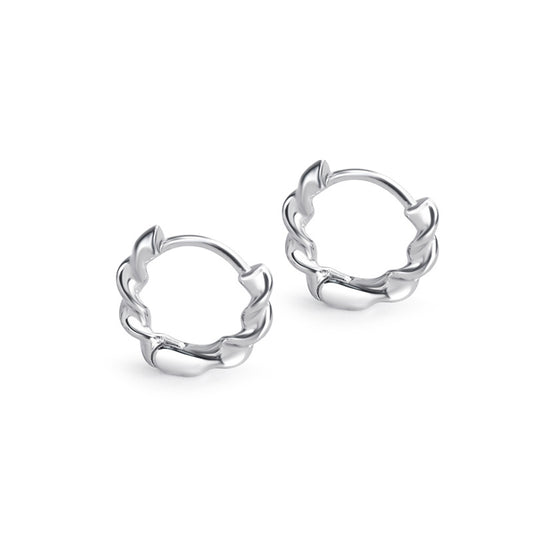 Spiral Shape Silver Hoop Earrings for Women