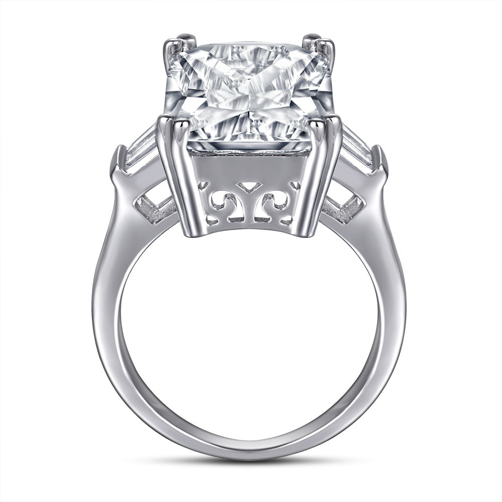 Radiant Cut Zircon Silver Ring