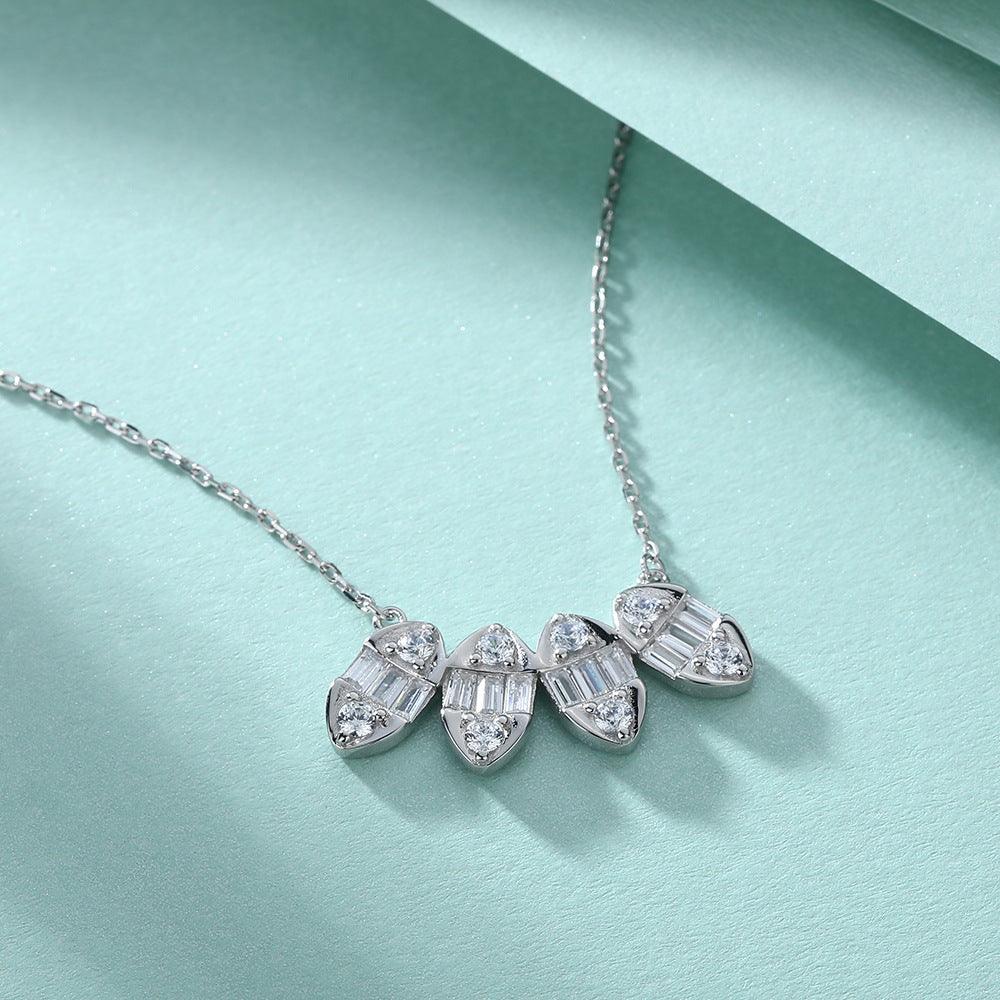 Marquise Shape with Zircon Silver Necklace for Women