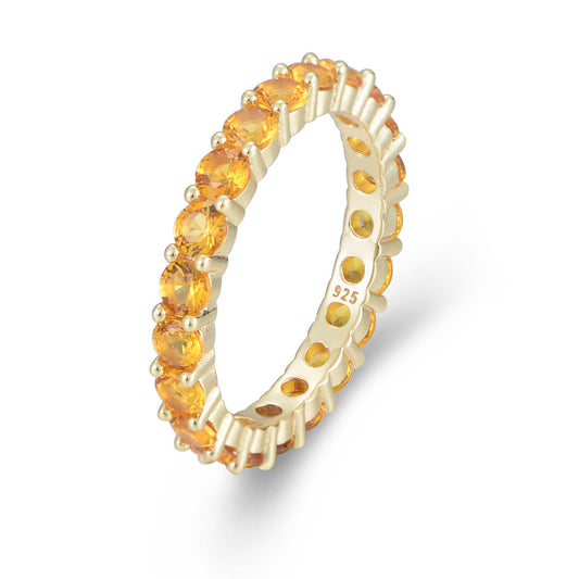 Colurful Zircon Sterling Silver Eternity Ring for Women