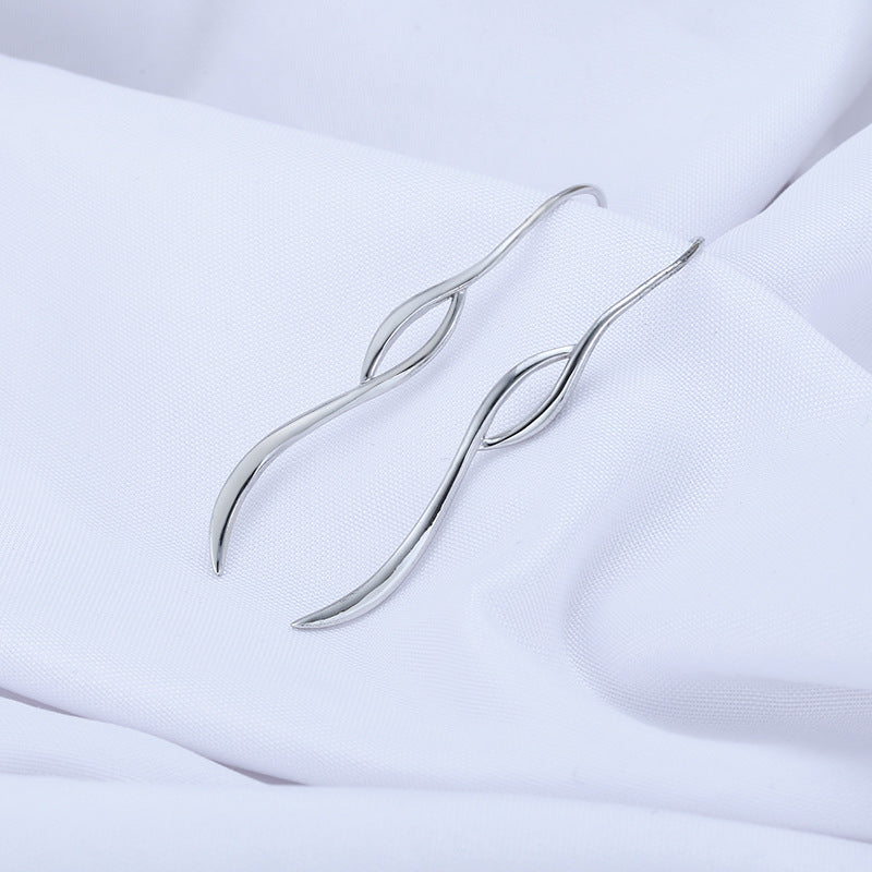 Simple Spiral Silver Hook Earrings for Women