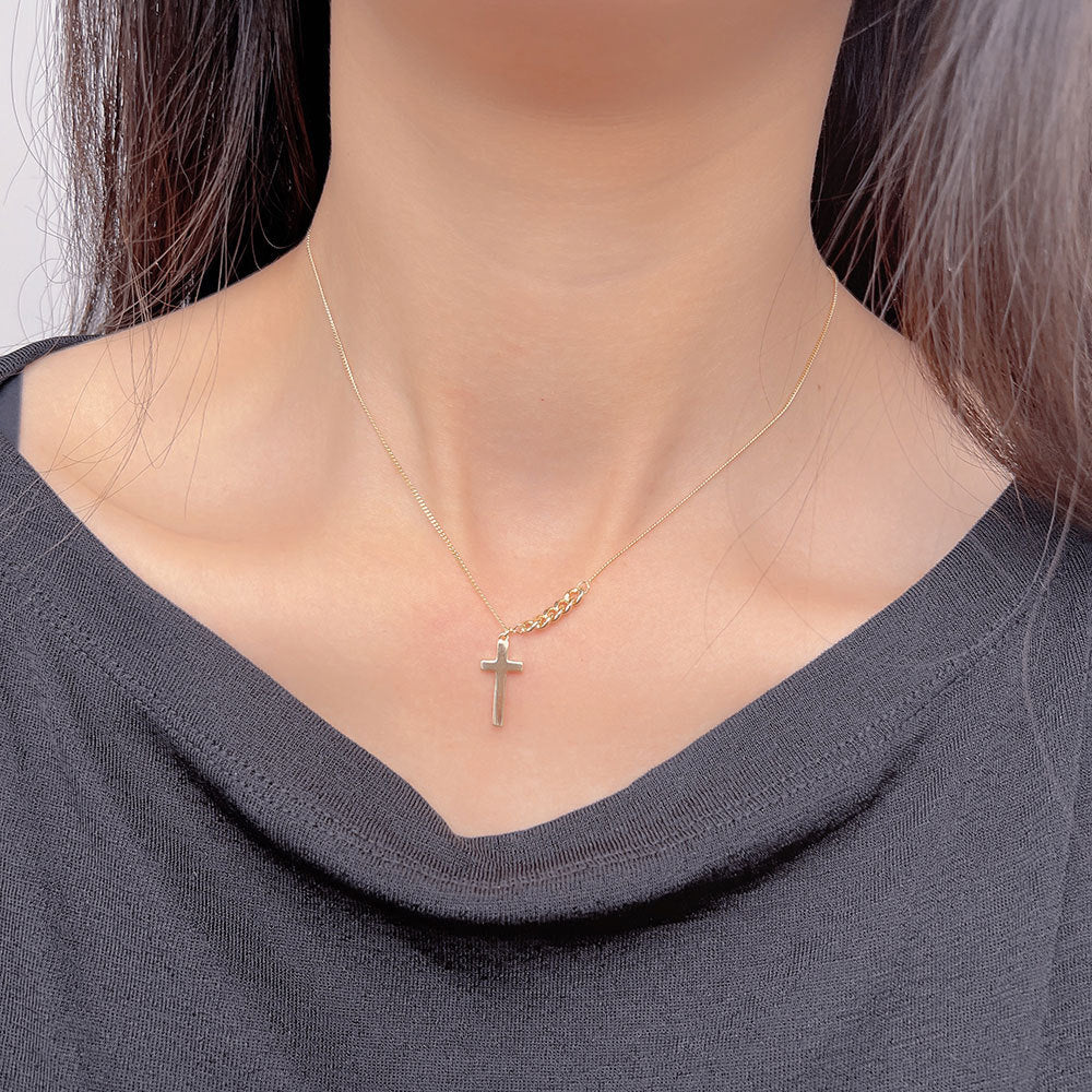 (Two Colours) Crucifix Pendants Collarbone Necklace for Women
