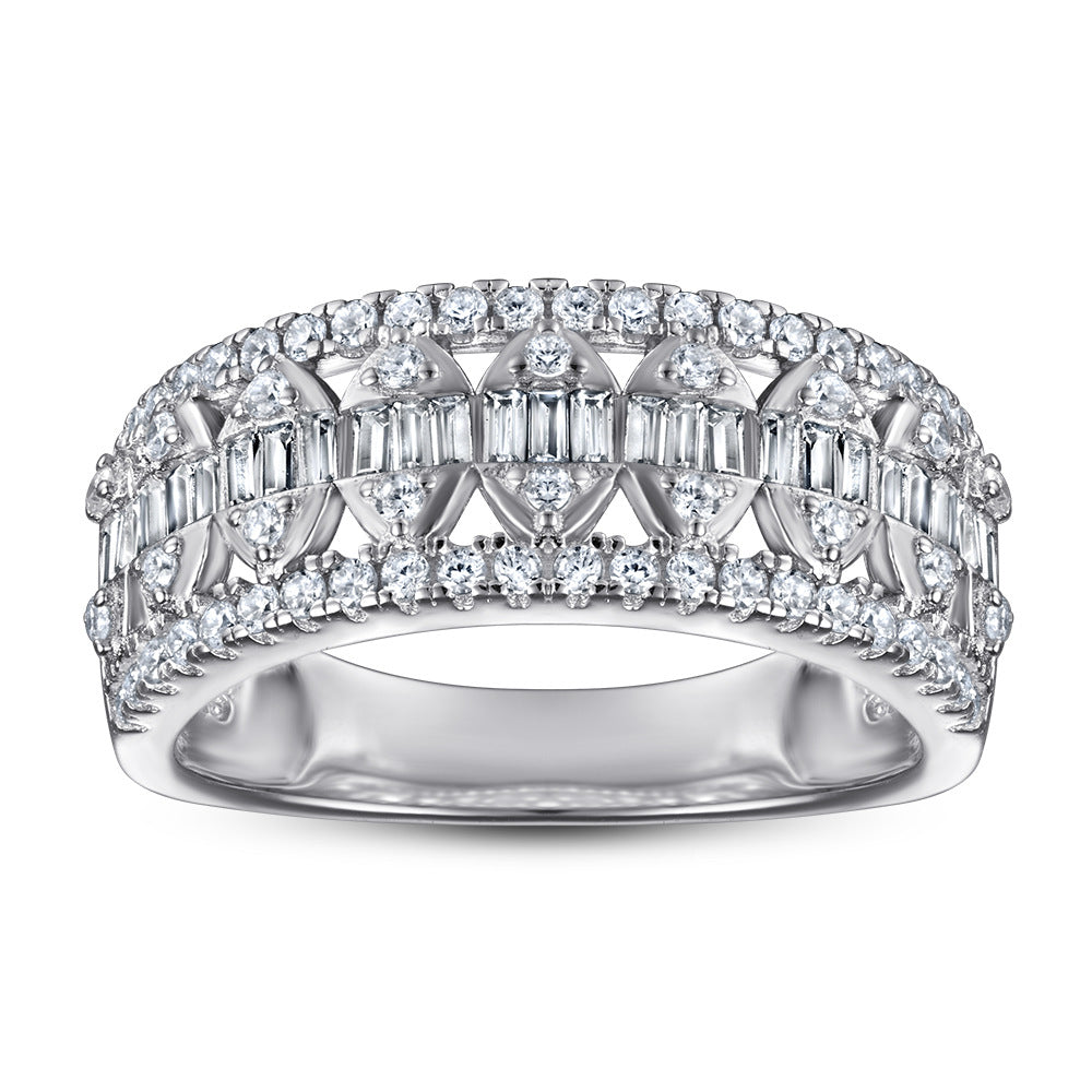 Exaggerated Marquise Shape with Zircon Silver Ring for Women