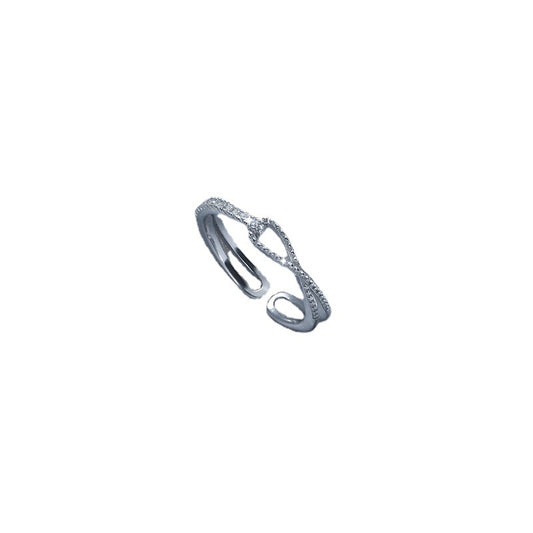 Ring Buckle Design with Zircon Silver Ring