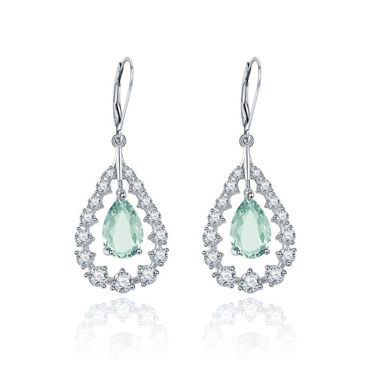 Cystal Creative Pear Drop Silver Drop Earrings for Women