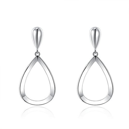 Hollow Water Drop Silver Drop Earrings for Women