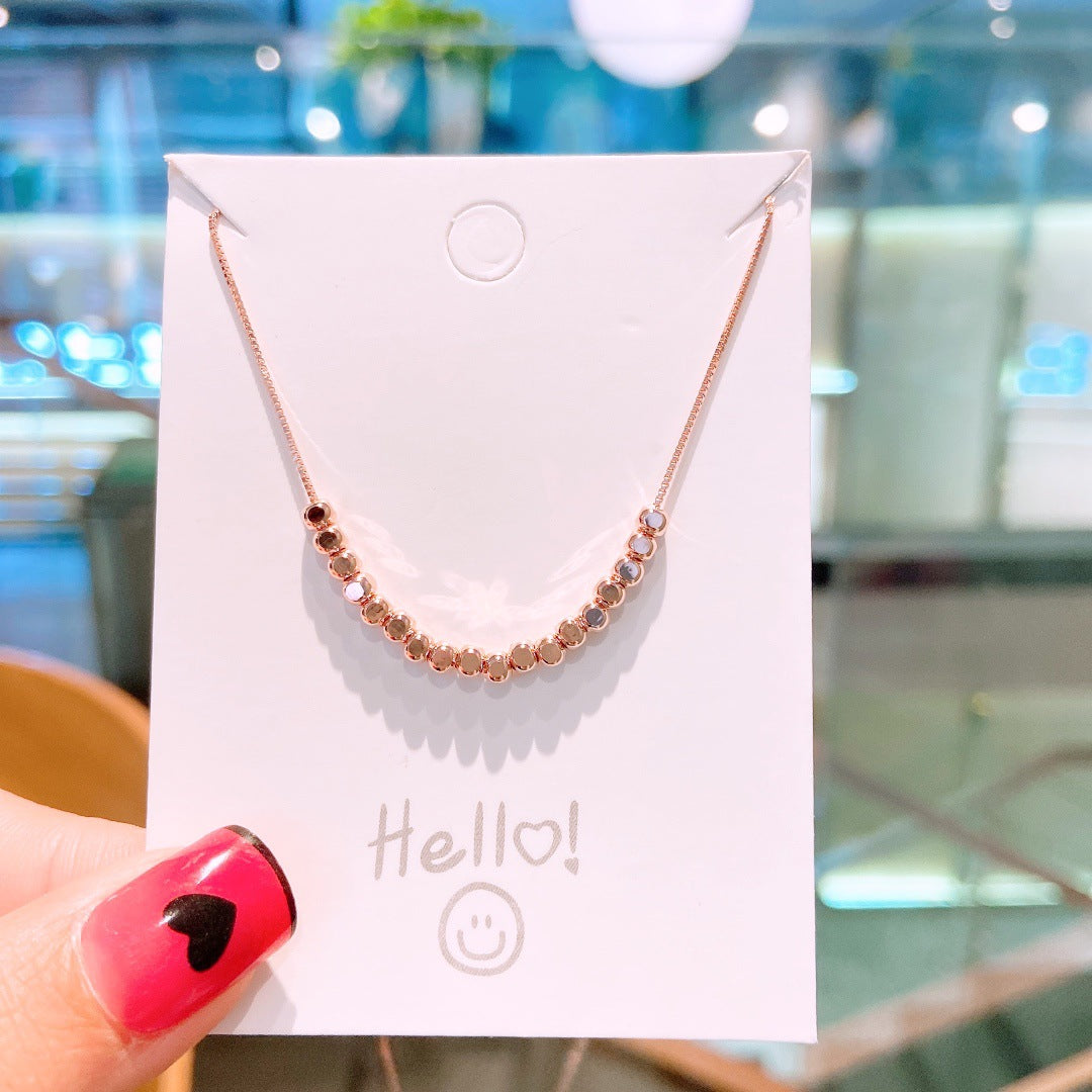 Beading Lucky Bean Silver Necklace for Women