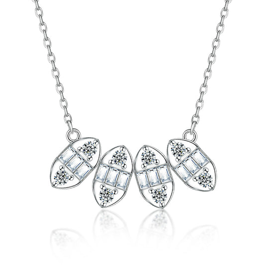 Marquise Shape with Zircon Silver Necklace for Women