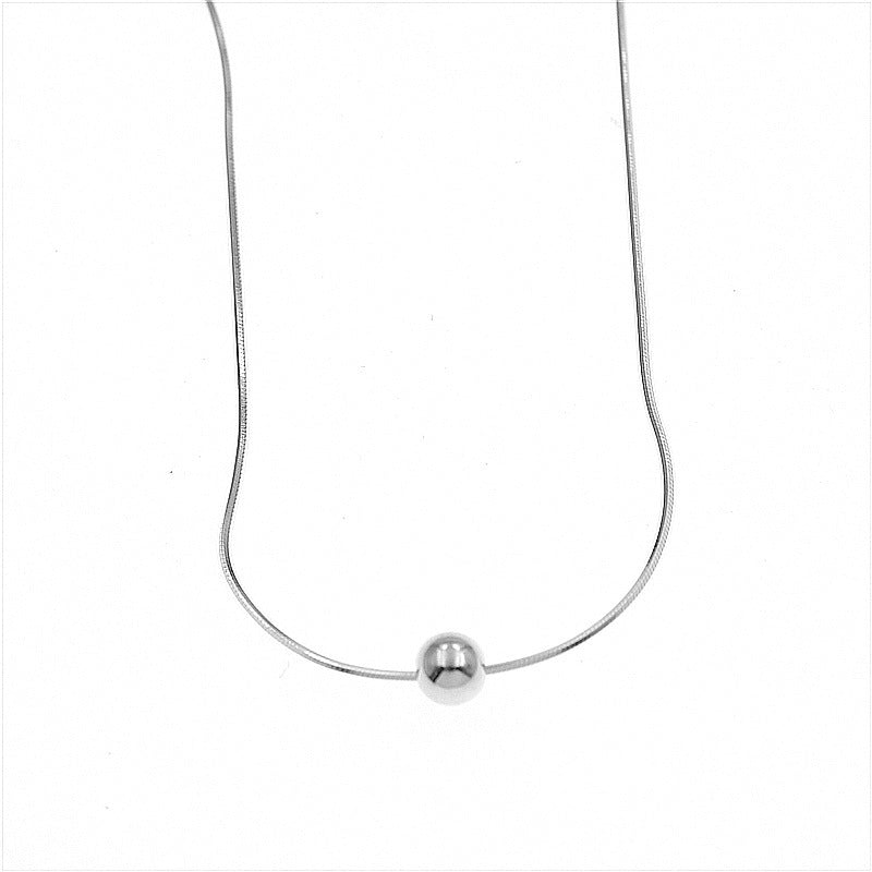(Two Colours) Minimalist Style Miniball Pendants 925 Silver Collarbone Necklace for Women
