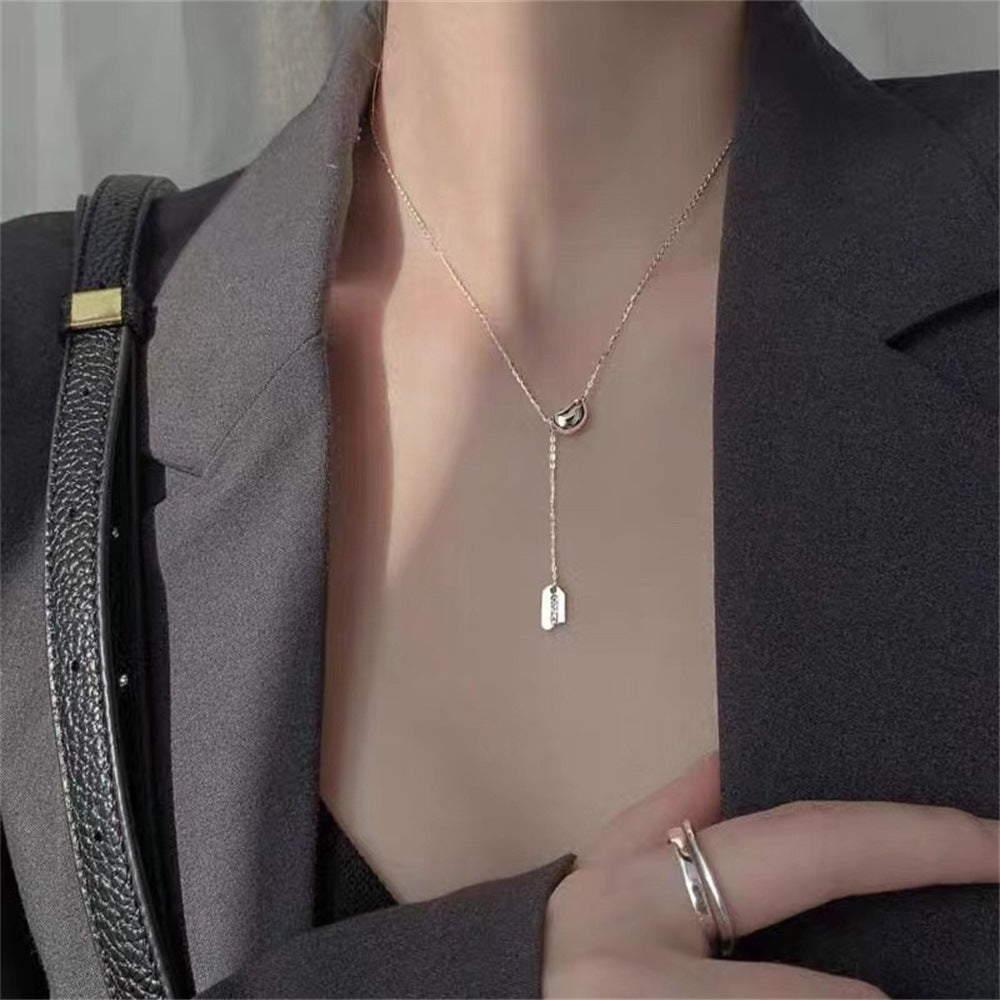(Two Colours) Pea 925 Silver Collarbone Necklace for Women