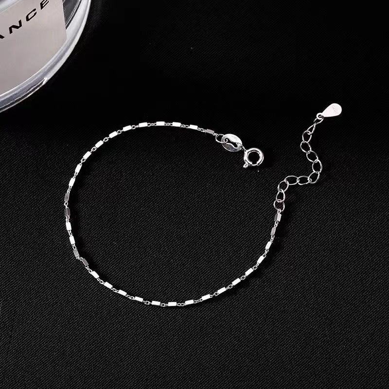 Fashion Cuboid Chain Silver Bracelet for Women