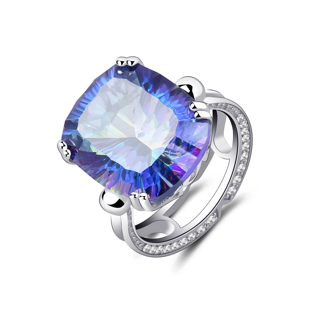 Luxurious 925 Silver Crystal Ring for Women