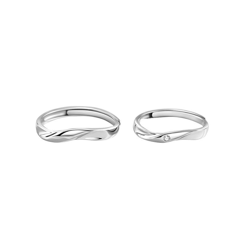 Twist Silver Couple Ring